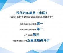 落实企业理念，现代汽车连续6年位列社会责任发展指数排名榜首