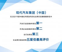 落实企业理念，现代汽车连续6年位列社会责任发展指数排名榜首