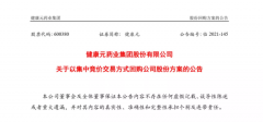 健康元(600380.SH)拟以3-6亿元启动年内第二次股份回购 坚定公司可持续发展信心